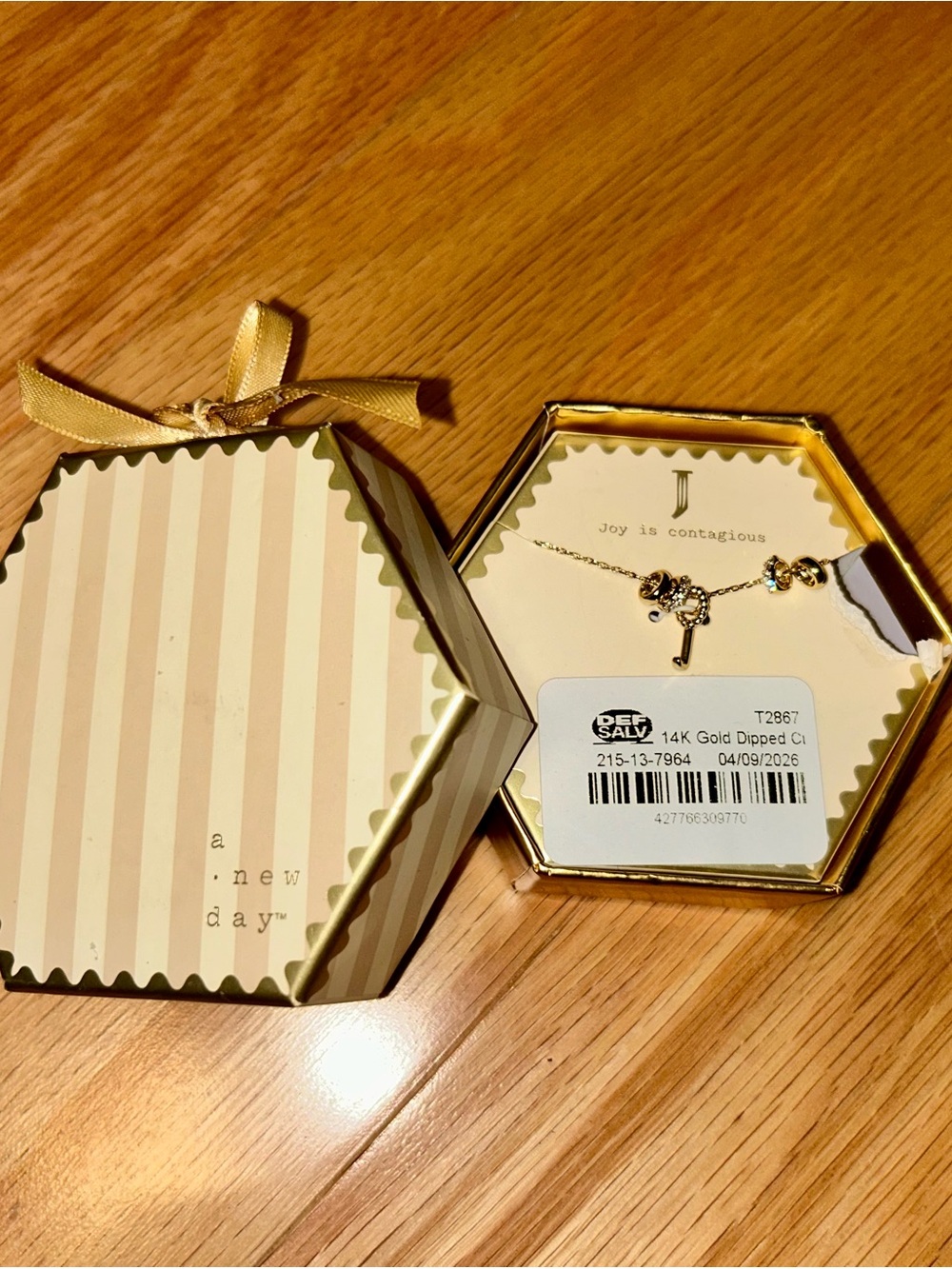 a new day Gold-Tone “J” Charm Necklace